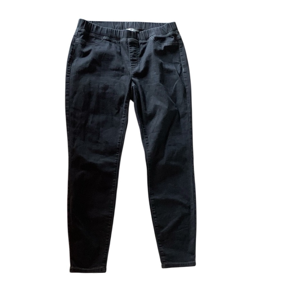 Eileen Fisher women’s denim jeans faded black pull on size medium organic cotton